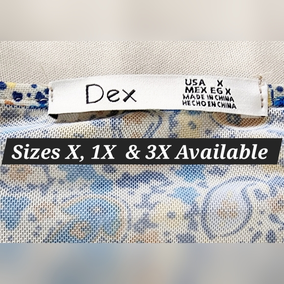 [X, 1X & 3X] DEX Plus Paisley Boho 3/4 Sleeve Midi Dress - Picture 6 of 14